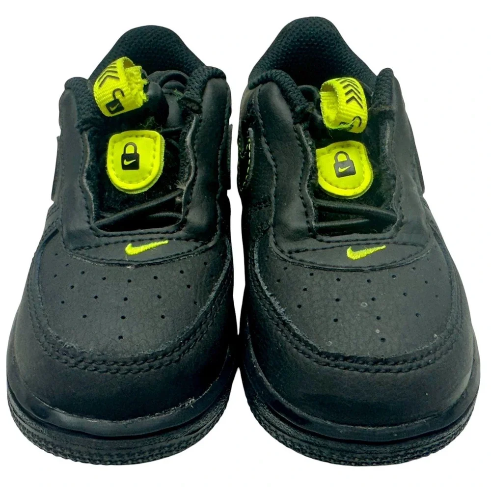 Nike Force 1 Toggle PS AF1‎ Black Volt Yellow 7C Kids Sneaker Shoe CU5287-002